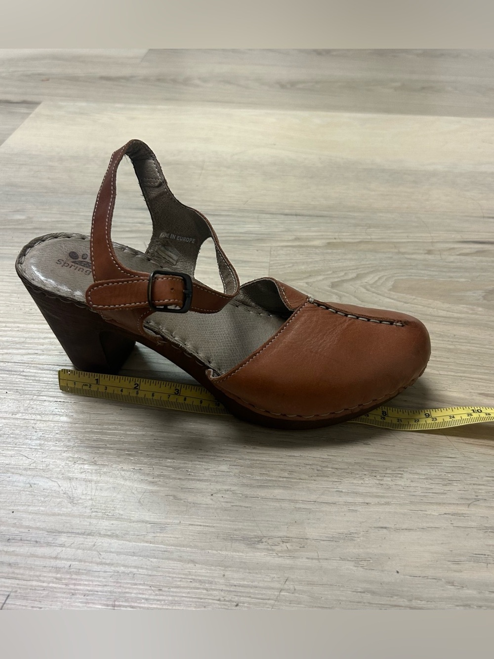 Spring Step Mary Jane Clogs Women 39 US 8.5 Brown Leather Heels Comfort Casual - Picture 12 of 12